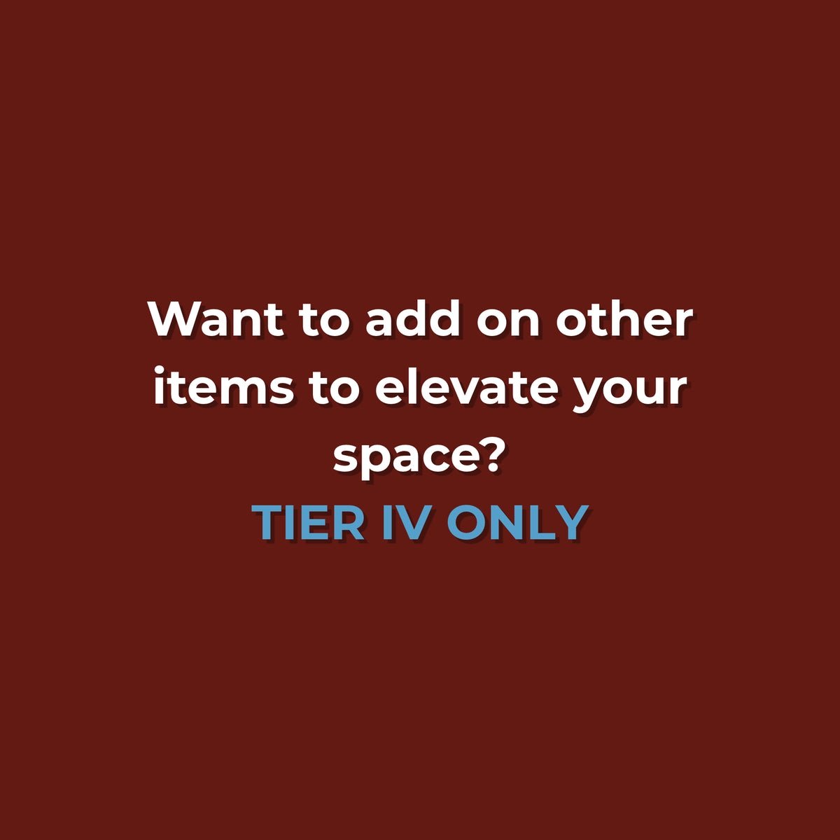 Add-Ons | ONLY for Tier IV - THE FULL SERVICE